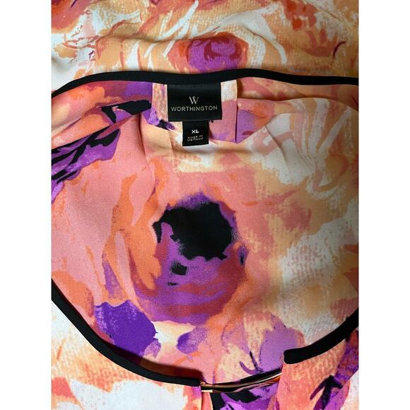 Worthington Sleeveless Blouse Flowy Lightweight Multicolor XL - Picture 3 of 3